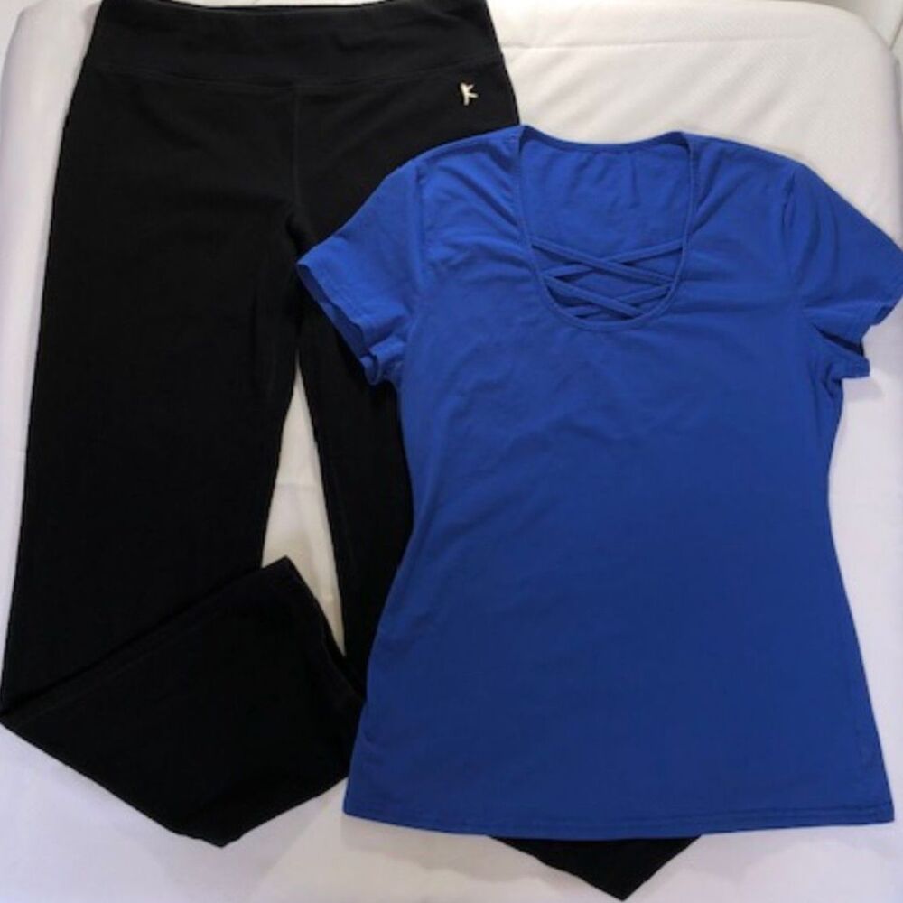 Activewear Bundle with Black and Blue Stretch Material